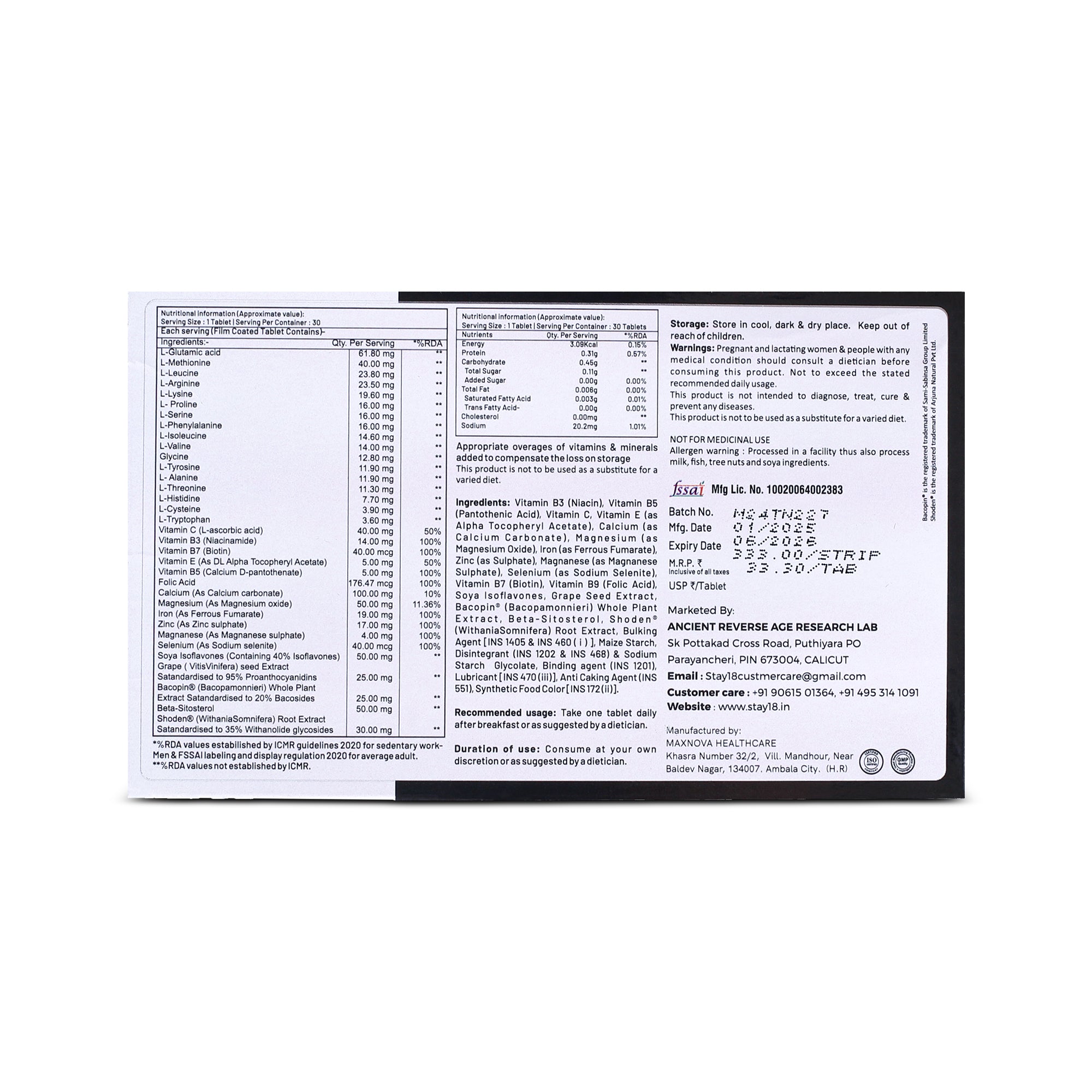 Root Lock Hair Nutrition Tablets for Strength and Growth Support