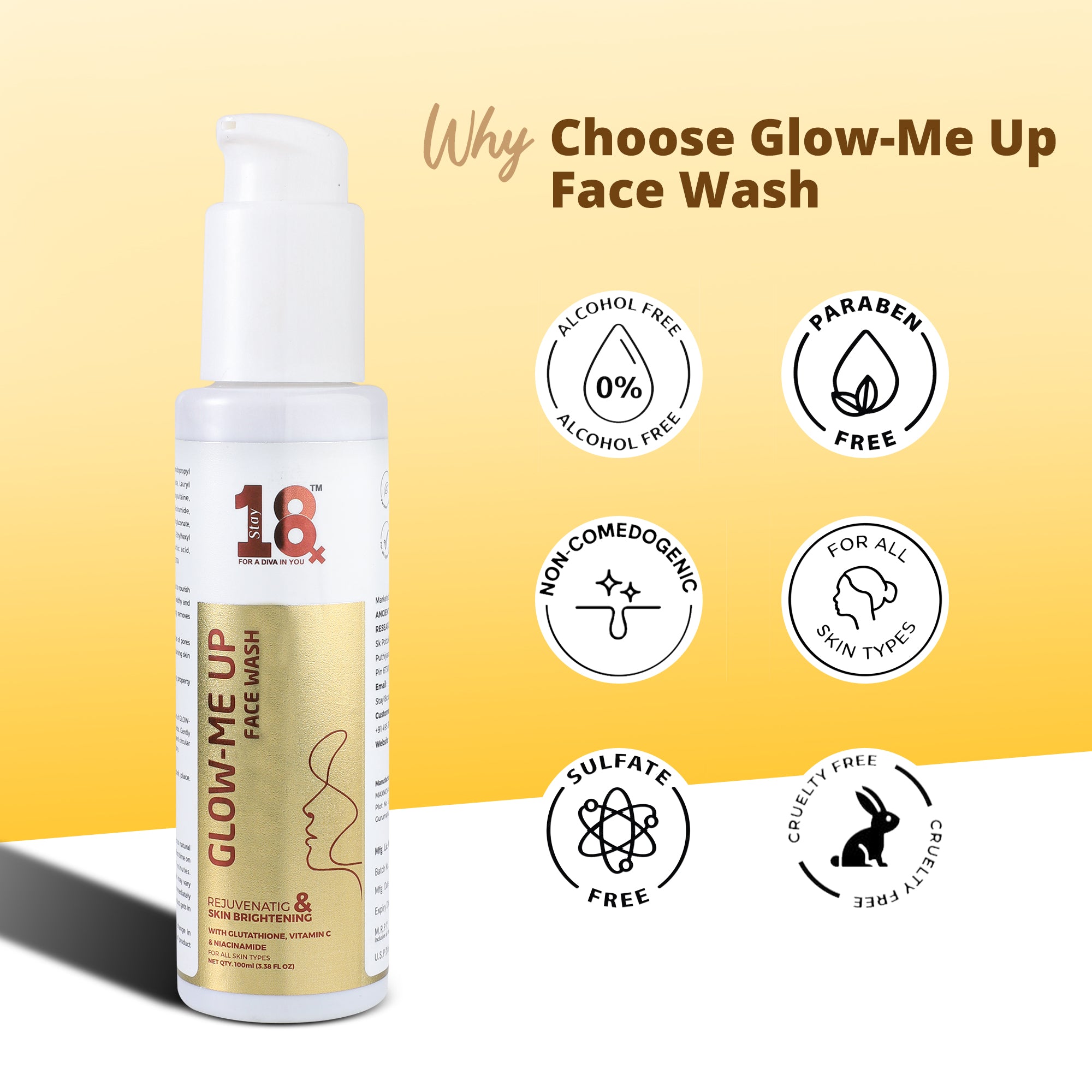 Glow Me Up Brightening Face Wash for Clean and Radiant Skin