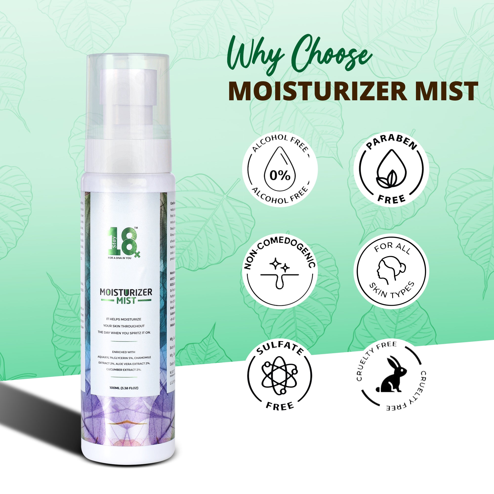 Hydrating Moisturizer Mist for Redness Relief and Skin Comfort