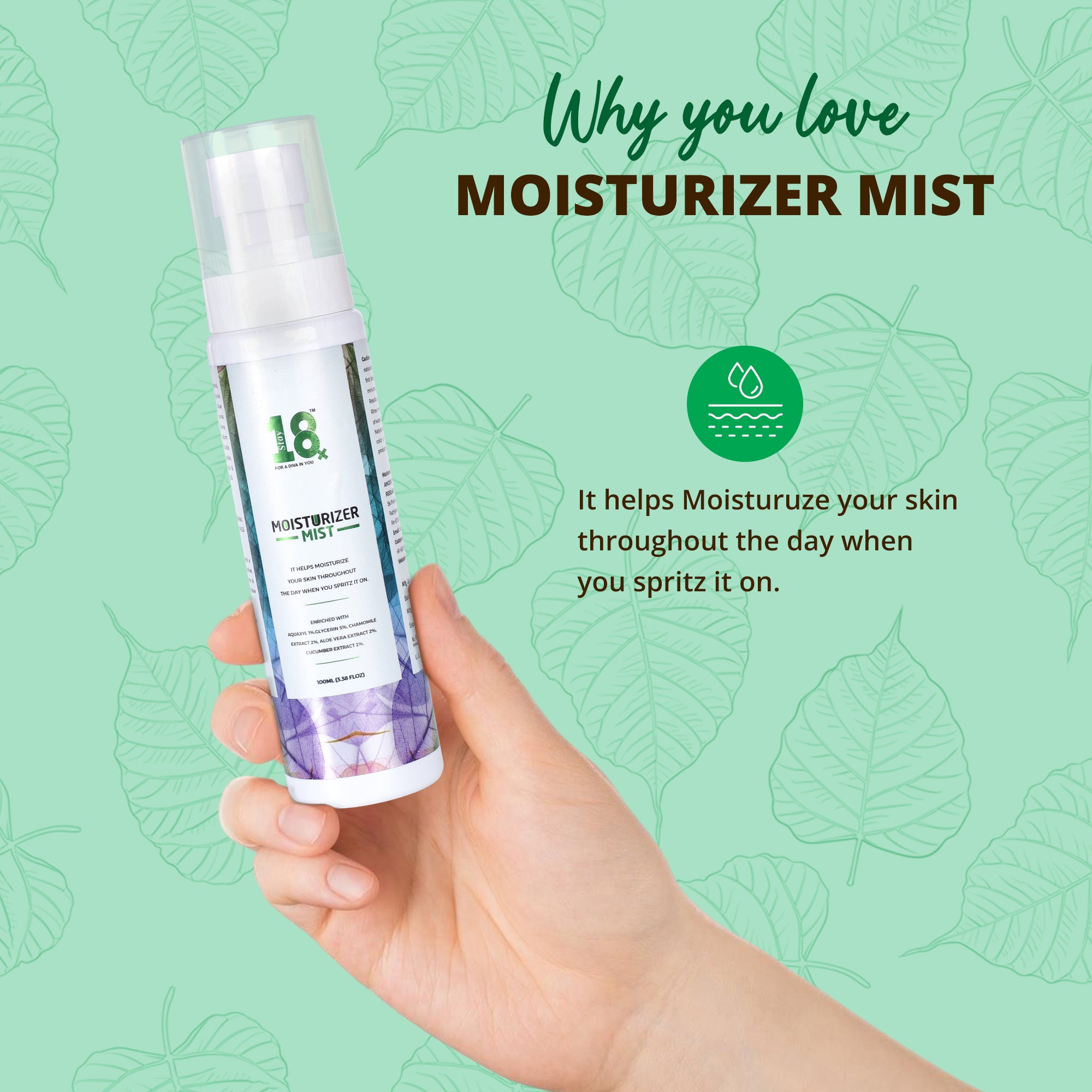 Hydrating Moisturizer Mist for Redness Relief and Skin Comfort