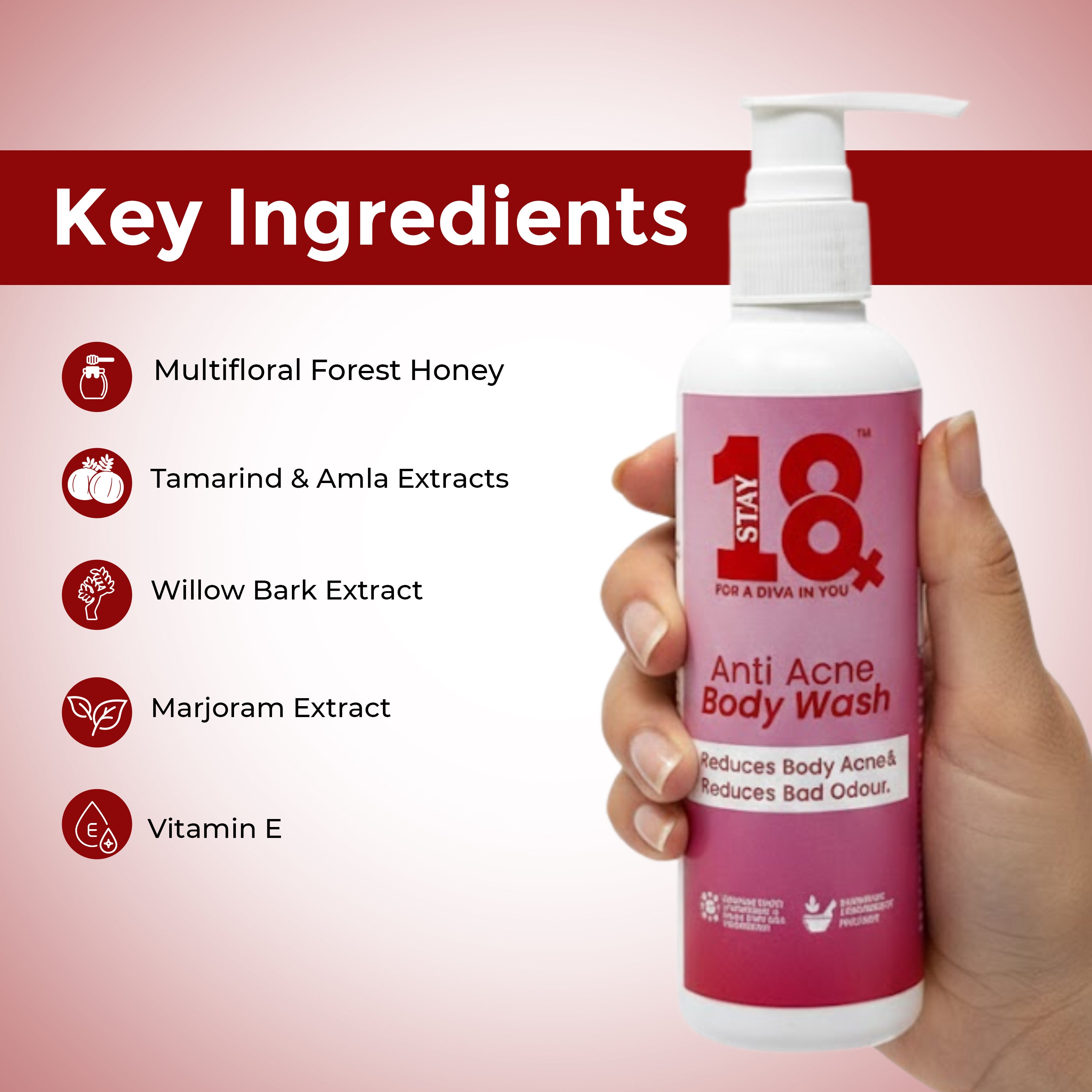 STAY 18 Anti Acne Body Wash for Clear and Nourished Skin