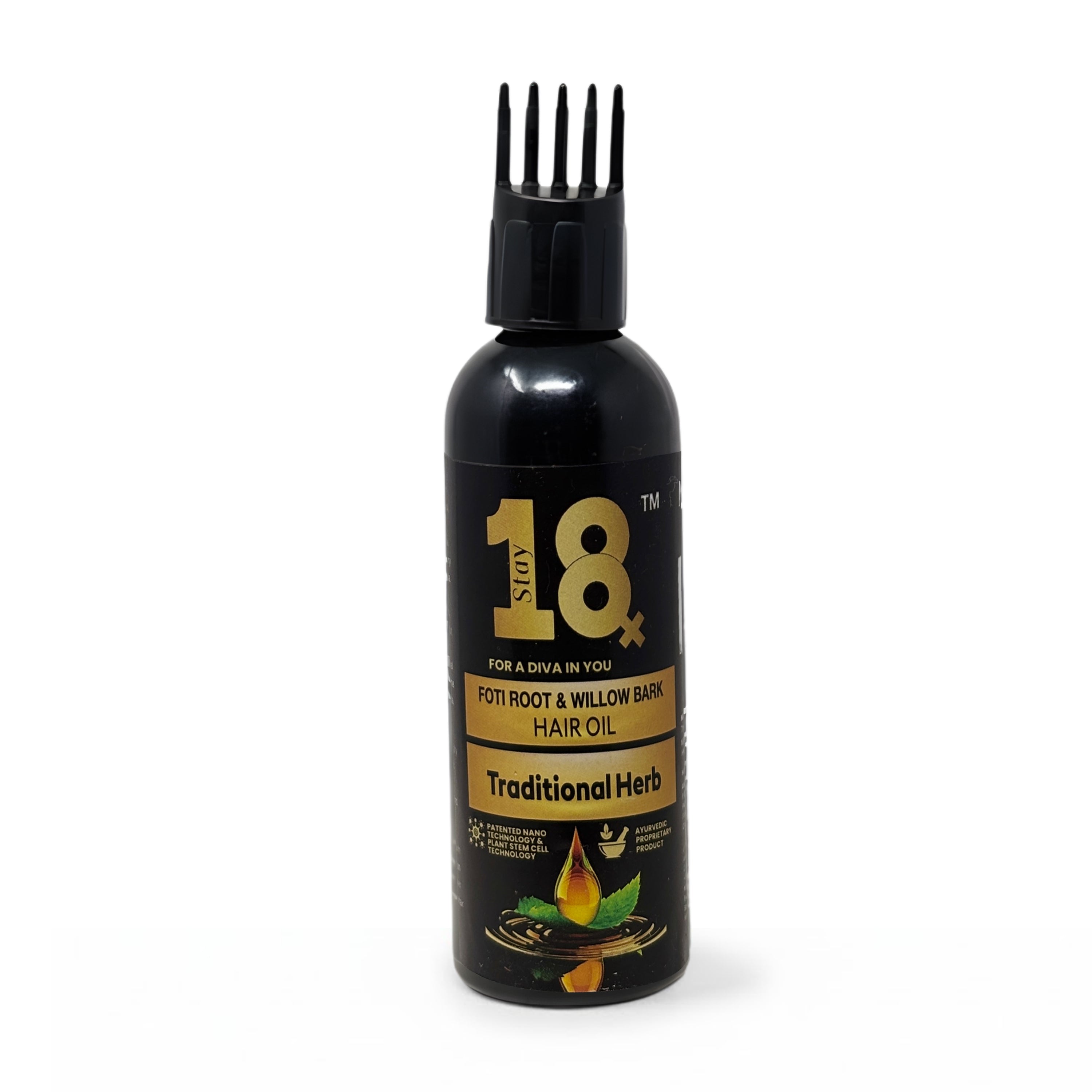 STAY 18 Foti Root & Willow Bark Herbal Hair Oil for Growth and Strength