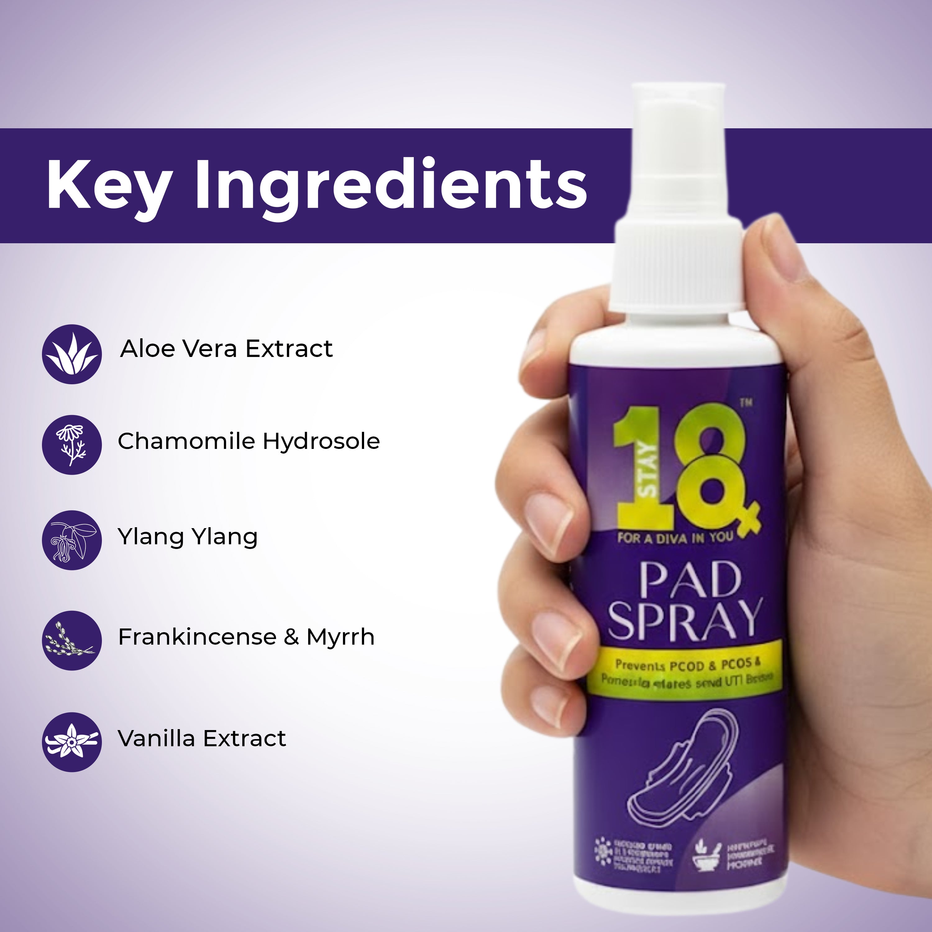 STAY 18 Pad Spray for Feminine Hygiene and Freshness