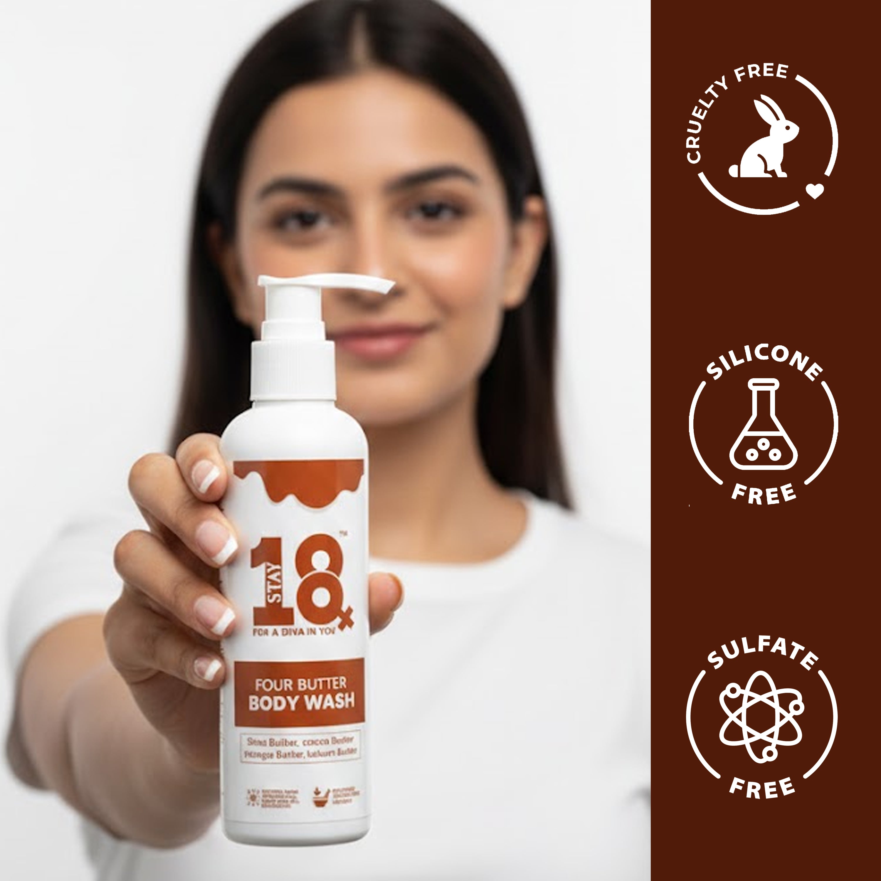 STAY 18 Four Butter Body Wash for Soft, Hydrated, and Smooth Skin